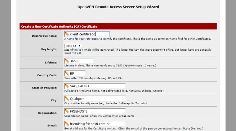 Criando CA no OpenVPN