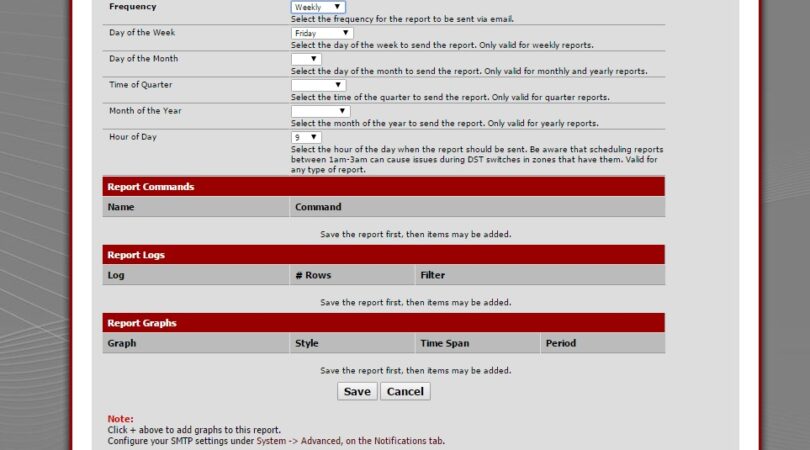 configurando relatorio semanal