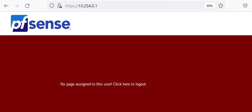 c
O https://10.254.o.1
Zsense
No page assigned to this user! Click here to logout.